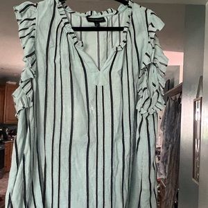 Mint/Navy tank blouse